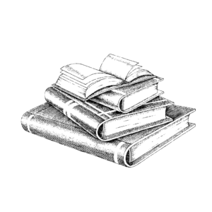 pile of books illustrated