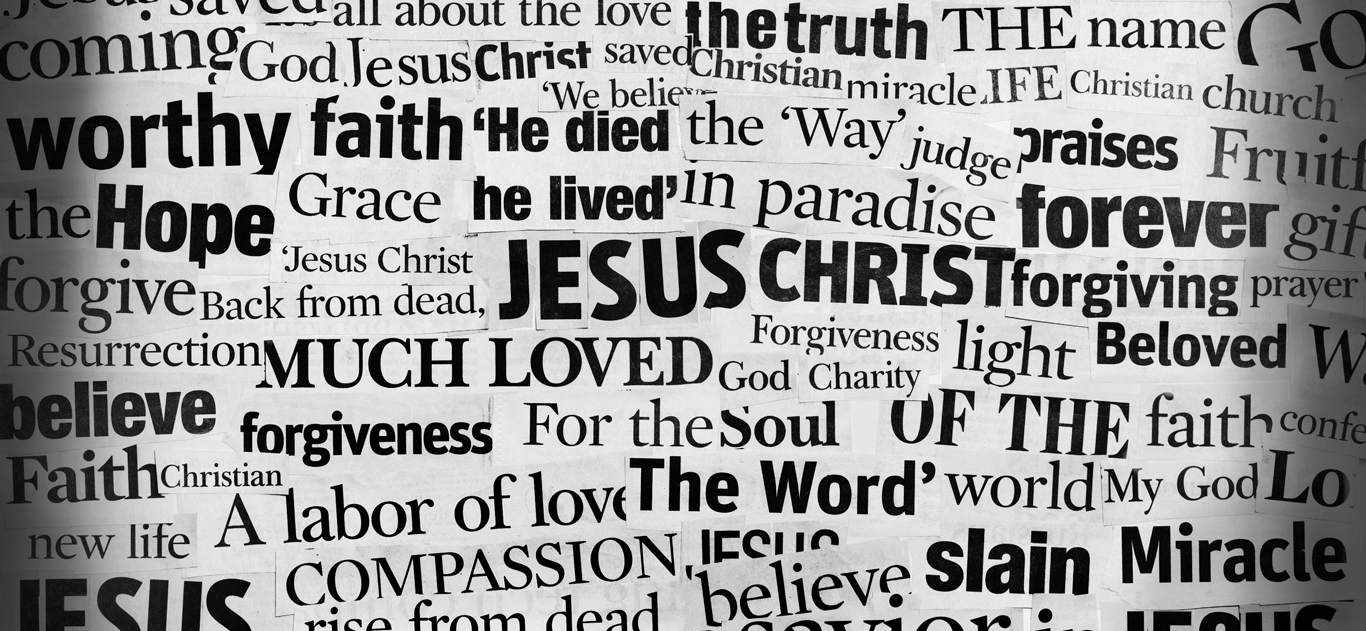 word cloud with jesus at the center